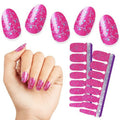 Color Street - Bauble & Bright - Hot Pink Glitter Nails with Blue Sparkle, Real Nail Polish Strips, Festive Holiday Manicure - 16 Double-Ended Strips
