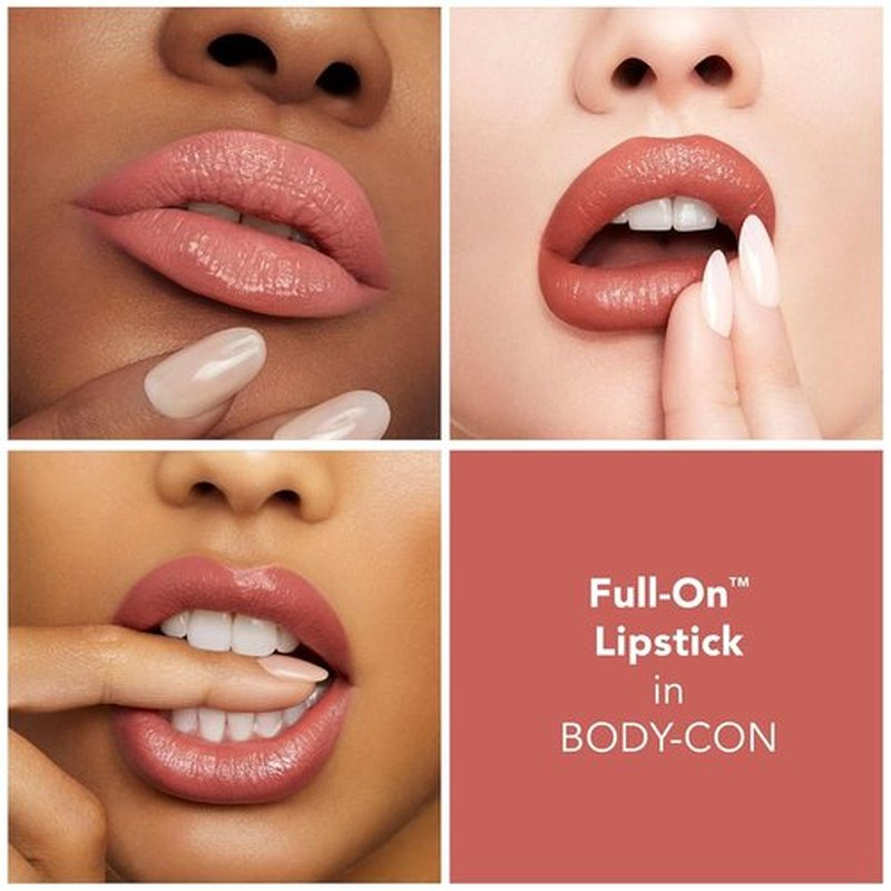 BUXOM Full-On Plumping Satin Lipstick - Pigment-Rich Creamy Color with Peptides & Hyaluronic Acid | Weightless, Cruelty-Free