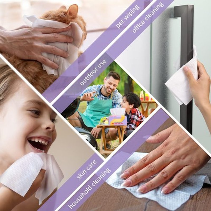 Primpro 100 Count Disposable Face Towels Ultra Soft Hand Washcloth Lint-Free Dry Wipes Biodegradable Facial Cleansing Towelettes (100 Count 1 Pack)