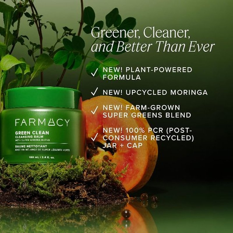 Farmacy Green Clean Makeup Remover Balm - Waterproof Oil Cleanser for Gentle Makeup Removal | Hydrates & Softens Skin (200ml)