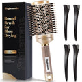 Large Round Brush for Blow Out, (2.7 Inch, 65mm Barrel) Nano Thermal Ceramic & Ionic Tech Round Barrel Roller Hair Brush with Boar Bristles for Blow Drying and Styling