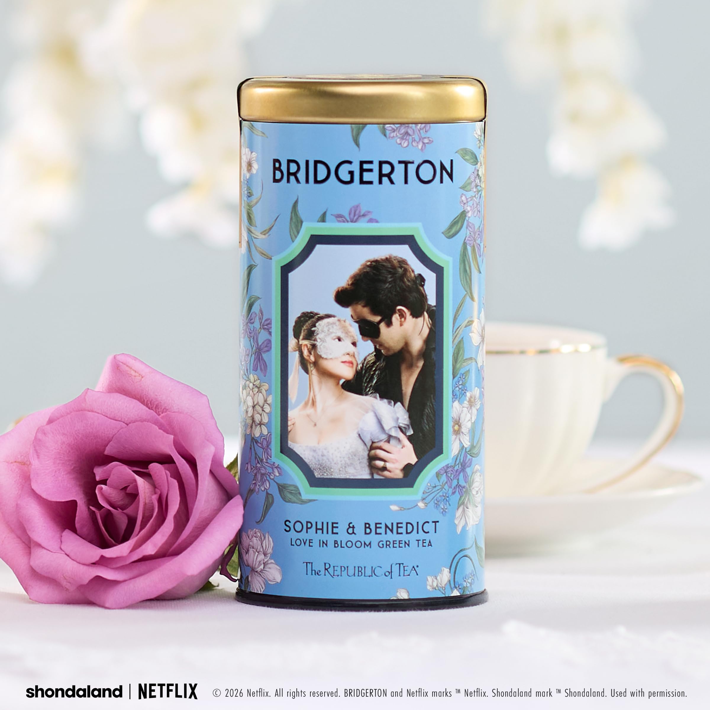 The Republic of Tea — Bridgerton Sophie & Benedict Love in Bloom Green Tea, 36 Tea Bags