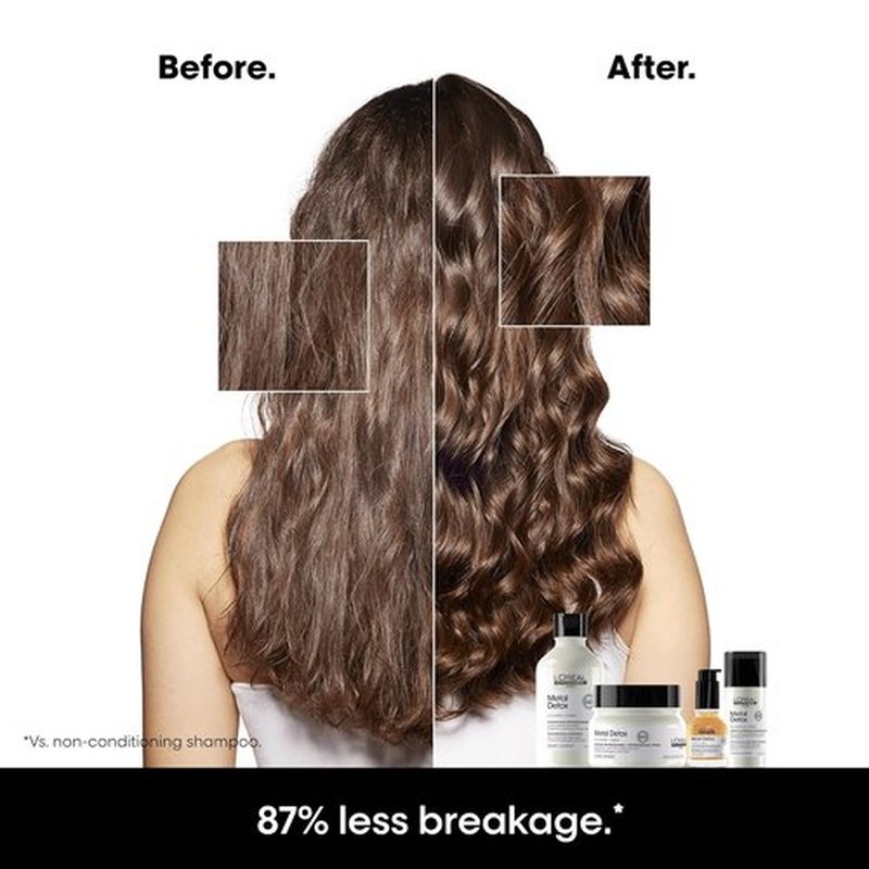 L'Oréal Professionnel Paris Metal Detox Smoothing Cream - Lightweight Leave-In Treatment for All Hair Types, Hydrates & Protects Against Frizz