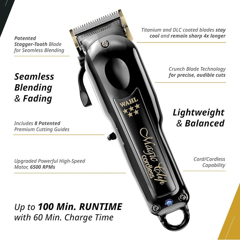 Wahl Professional 5 Star Series Magic Clip - Cordless Hair Clipper with Stagger-Tooth Blade | 100+ Minute Run Time