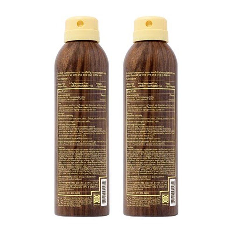 Sun Bum Original SPF 30 Sunscreen Body Spray - Broad Spectrum Moisturizing Sunscreen with Vitamin E - Hawaii 104 Act Compliant (Made without Octinoxate & Oxybenzone) - 6 oz (Pack of 2)