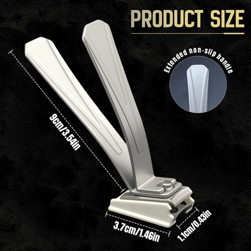 360° toenail Clippers Designed for Seniors, with Extended Handles for Easier gripping, preventing Nail clippings from Splashing, and Wide-Opening Nail Clippers for Both Men and Women