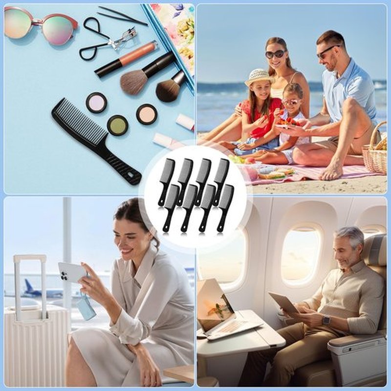 Disposable Combs in Bulk Individually Wrapped Widen Combs Sturdy Hair Combs for Women and Men, Long Handle Fine Combs for Homeless, Hotel,Shelter, Nursing Home,Charity Church Black (8 IN, Count, 30)