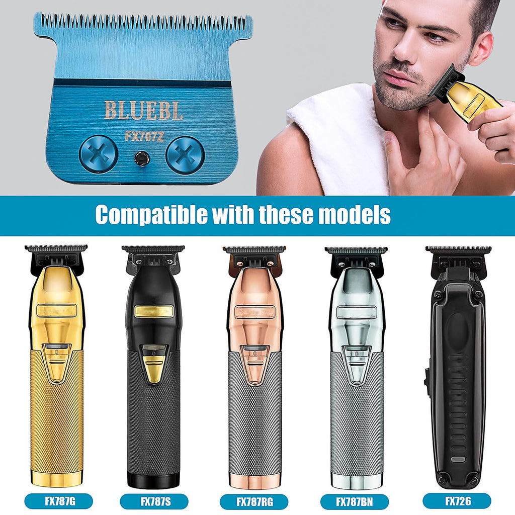 1 Pc FX707Z DLC 2.0 Replacement Blades Head Compatible with BaByliss PRO Barberology Trimmer Blade,Zero-Gapped Replacement Trimmer Blade Compatible with BaBylissPRO FX787 & FX726 Trimmer (Blue)