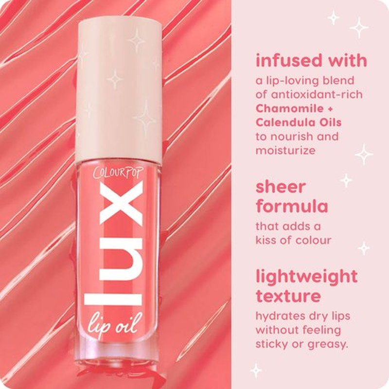 ColourPop Lux Lip Oil - Hydrating, Sheer Tinted Lip Formulated with Chamomile Extract & Calendula Oil - Non-Greasy, Nourishing Bengal Pink (0.16 oz)