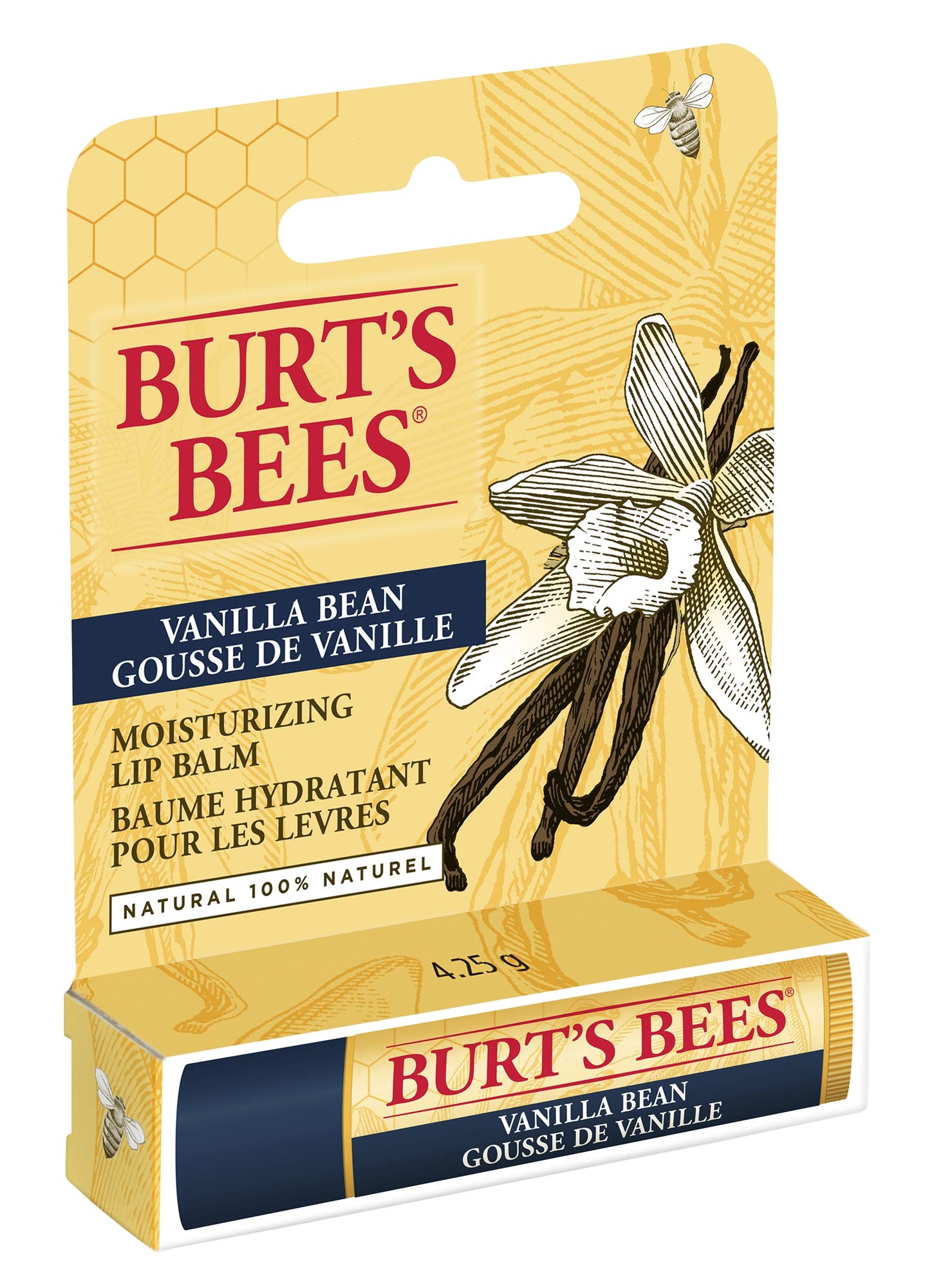 Burts Bees Vanilla Bean Lip Balm Tube, 4.25 GR