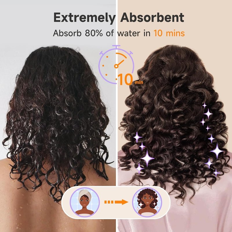 Umisleep Microfiber Hair Towel - Super Absorbent Wrap for Long Curly Hair | 41" x 22" - Camel Color
