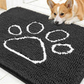 OLANLY Dog Door Mat - Absorbent Non-Slip Mud Mat for Muddy Paws | Quick Dry Chenille, 30x20, Dark Grey