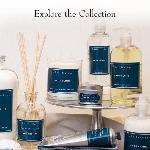 K. Hall Designs Shoreline Liquid Hand Soap, Tranquil Ocean-Inspired Scent, Natural Liquid Soap for Bathroom & Kitchen, Plant-Based Formula, 12 fl oz