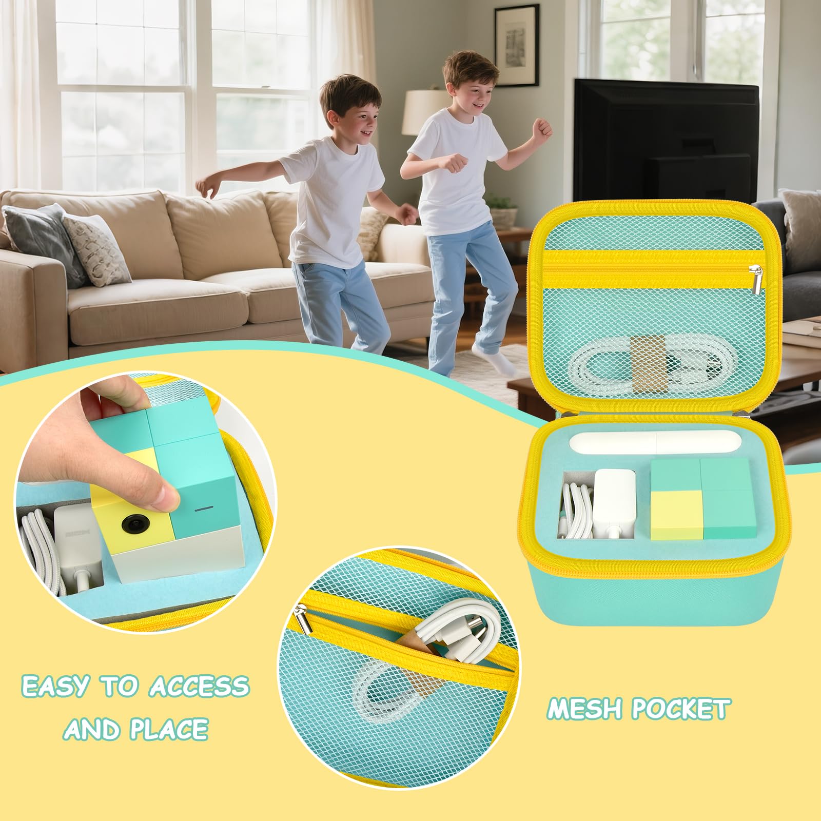 casmilee Case for Nex Playground Game System – Custom Foam Holder for Console, Remote & Play Pass, HDMI – Travel-Ready Storage for Nex Playground Accessories (Green)