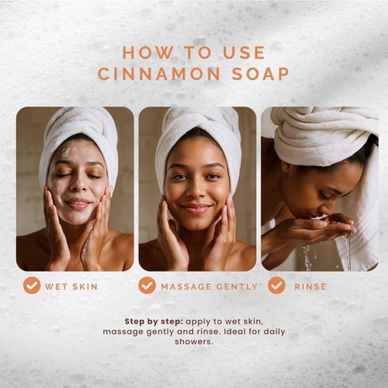 Pili Natural Cinnamon Soap Bars (3 Pack). Face and Body Soap Bars for Women, Men, Teens and All Skin Types. Jabón de Canela. 3.5 oz each.