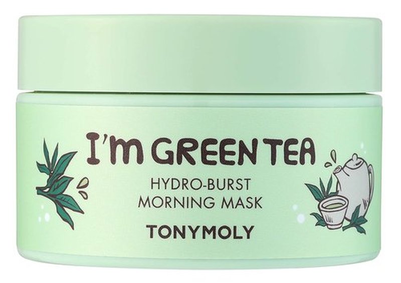 TONYMOLY Green Tea Hydro Burst Morning Mask - Refreshing Gel for Dull Skin | Hydrating & Calming with Green Tea, Bamboo & Centella Extracts