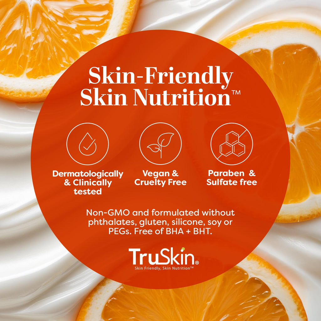 TruSkin Vitamin C Face Cream - Brightening & Hydrating Daily Moisturizer with Vitamin E, B5, Jojoba Oil & Green Tea - Smooth, Radiant-Looking Skin, 2 Fl Oz