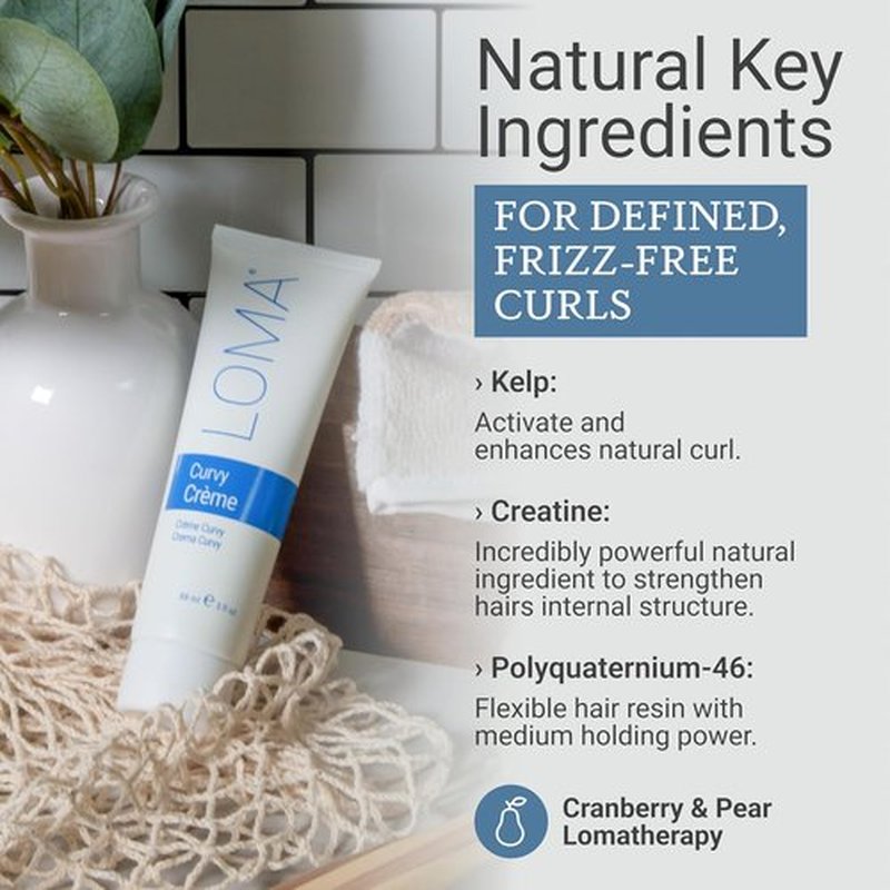 Loma Hair Care Curvy Crème - Nourishing Styling Cream for Curly Hair | 8 oz