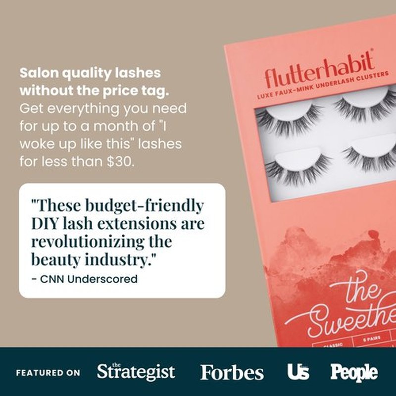 Sweetheart (1.0) Doll-Eyed Lash Clusters for Women, Salon Quality At Home Eyelashes Extension Kit, 6 Lash Sets, No Lash Glue Included