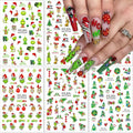 Christmas Nail Stickers VGNRAR 3D Christmas Nail Decals Self-Adhesive Cute Cartoon Xmas Nails Design Holiday Nail Art Stickers Winter Nail Supplies for Women DIY Nail Art Charms Decoration 6Sheets