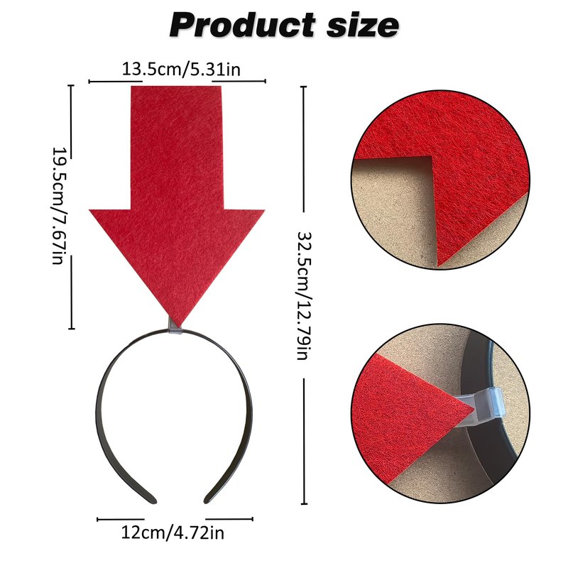 YOOLEETC 2pcs Arrow Headband | New creative symbol headband | Party Festival parade Concert Support group headband(Red Arrow x2, Large)