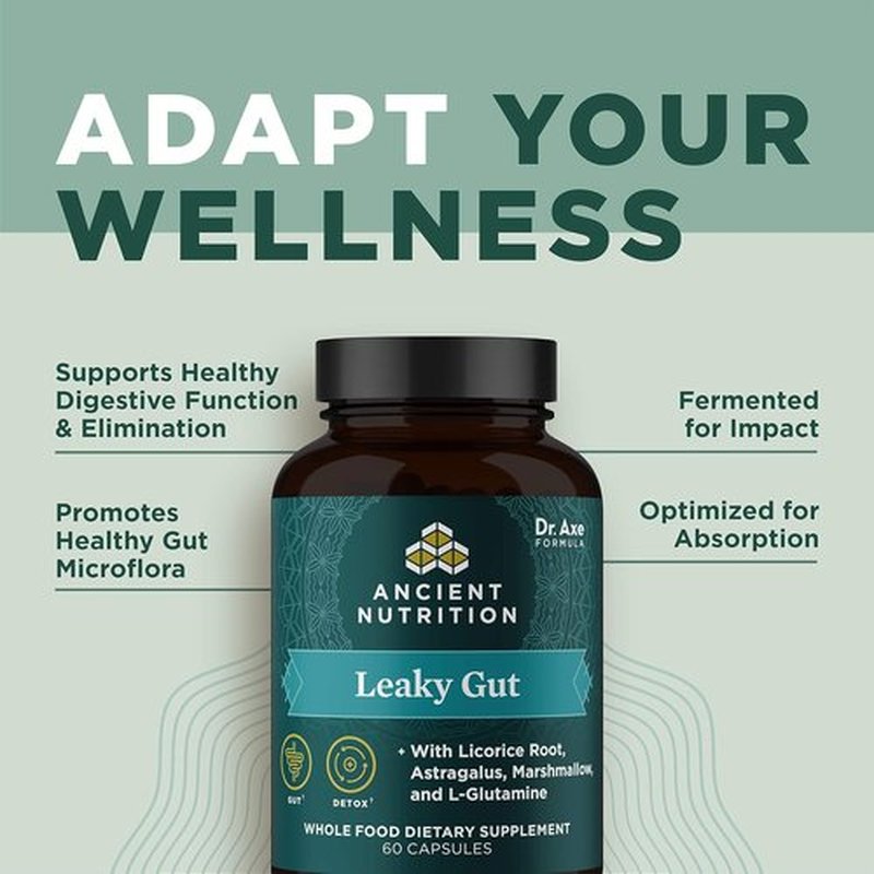 Ancient Nutrition Gut Health Supplement - Leaky Gut Capsules with Licorice Root & L-Glutamine | 60 Count