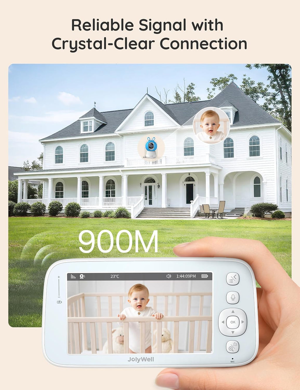 2K Baby Monitor by [Brand Name] - WiFi Camera with 5" Display, App Control & Night Vision