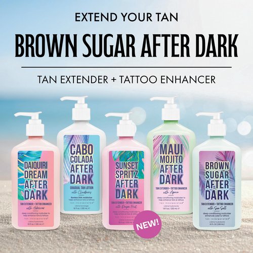 Brown Sugar Daiquiri Dream After Dark Tan Extender & Tattoo Enhancer, Mango Butter Carrot Oil & Hibiscus with Tigergrass & Ocean Botanicals, 18 Fl Oz