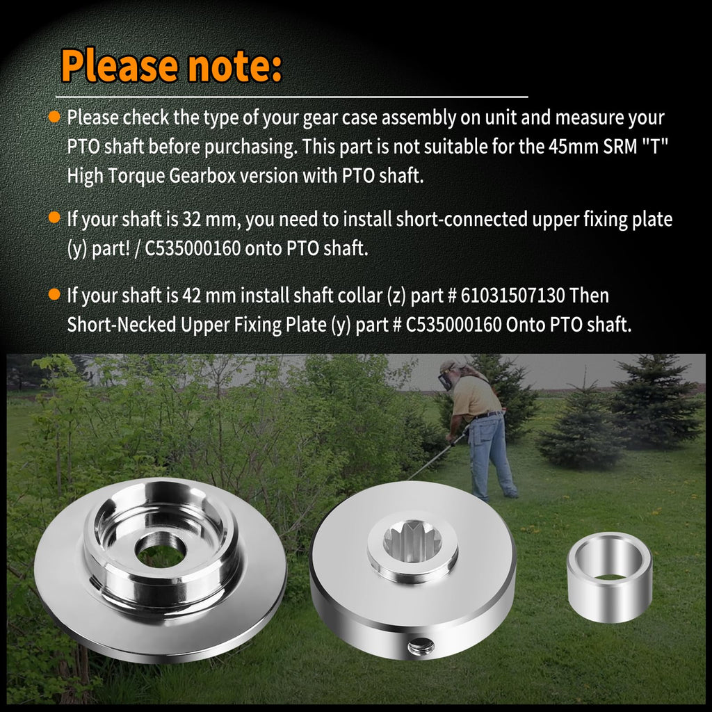 AQBB Blade Kit Hardware Compatible with Echo SRM Trimmer Blade Hardware/Upper Lower Adapter Plate Kit Fits SRM-225，Fit All SRM Family. Except The High Torque Version，C535000160 ，90051100010