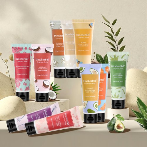 DincherBel 10 Pack Hydrating Hand Cream Set- Travel Size Non-Greasy Hand Lotion Set for Dry Skin, Instant Moisturizing Fragrance Hand Cream for Women, 1.0 oz/30 ml