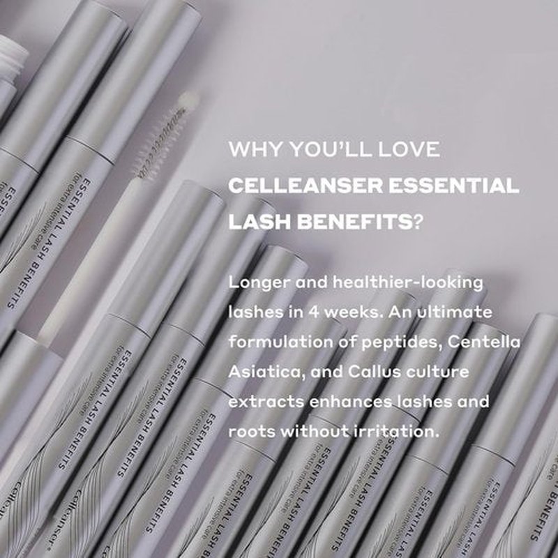 CELLEANSER Essential Lash Benefits-Eyelash Growth Serum, Advanced Formula to Enhance Longer, Fuller, and Thicker Lashes, 0.24 fl. oz.