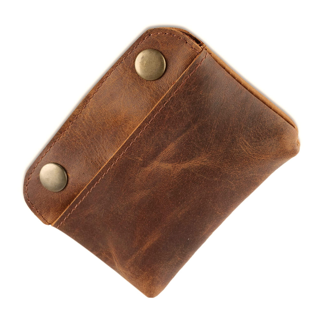 CestAntiQ Leather Double Clasp Pouch Coin Purse Organizer