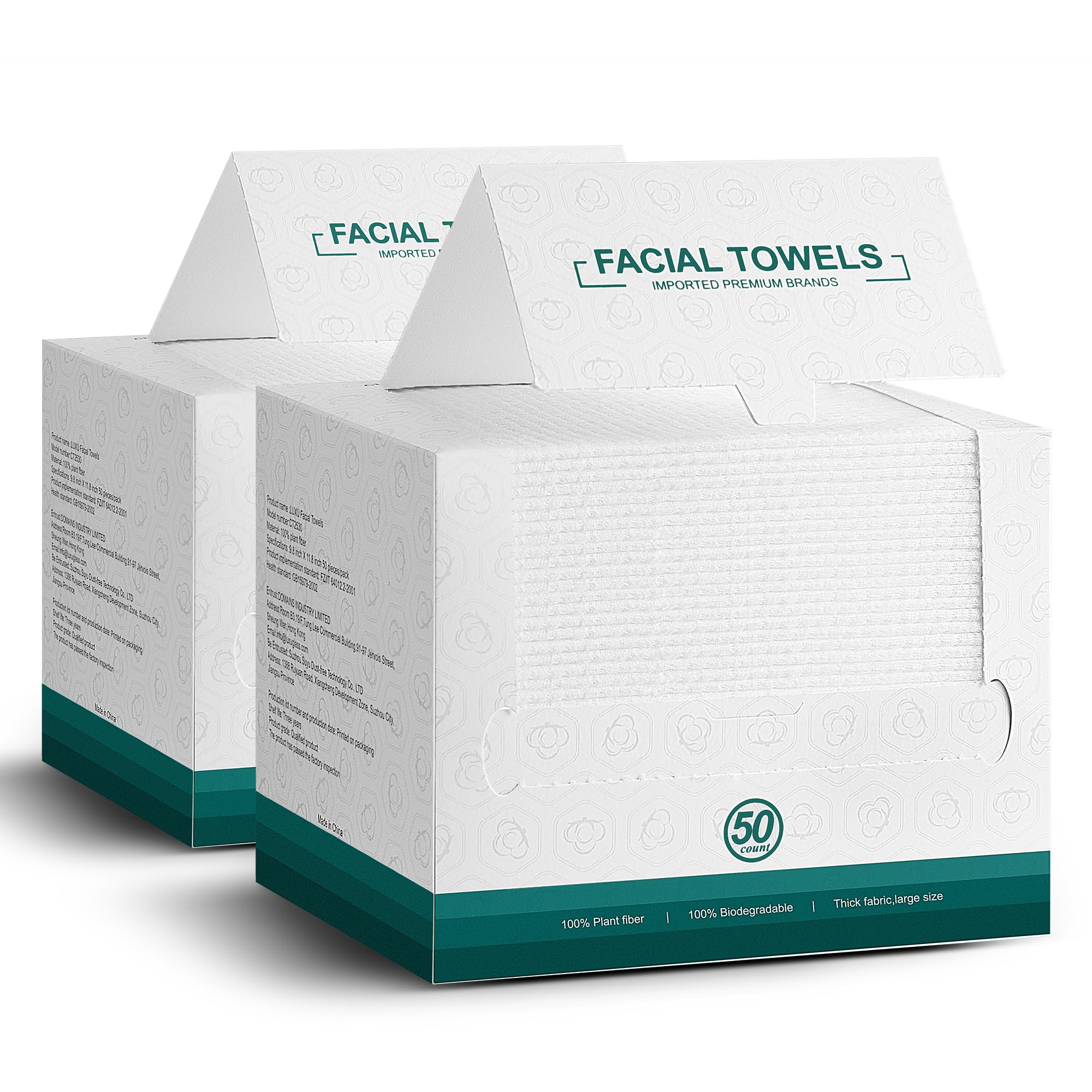 Face Towels,100 Count,10"x12"Disposable Face Towel,Makeup Remover Face Towelettes Disposable,Sensitive Skin&Daily Skin Care