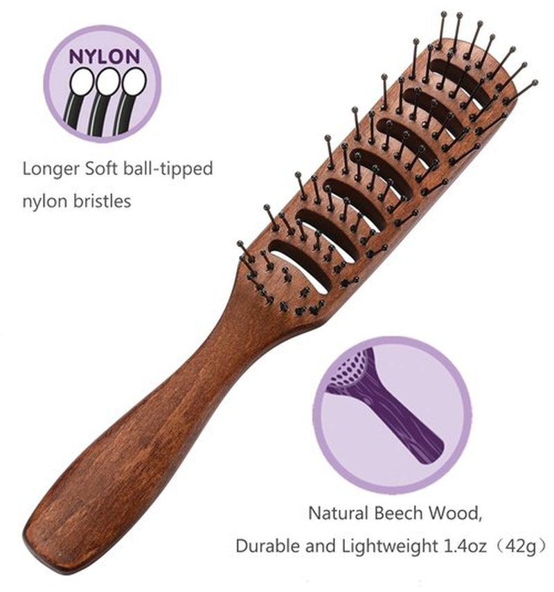 PERFEHAIR Vented Hair Brush - Men's Volumizing Styling Tool for Dry & Wet Hair, Curly or Straight