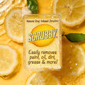 Scrubby Soap - Lemon (2-Pack) - Lemon Citrus Scented Natural Soap Infused Scrubber - Cleaning Sponge for Paintbrushes, Gardening, Kitchen - Multipurpose Soap