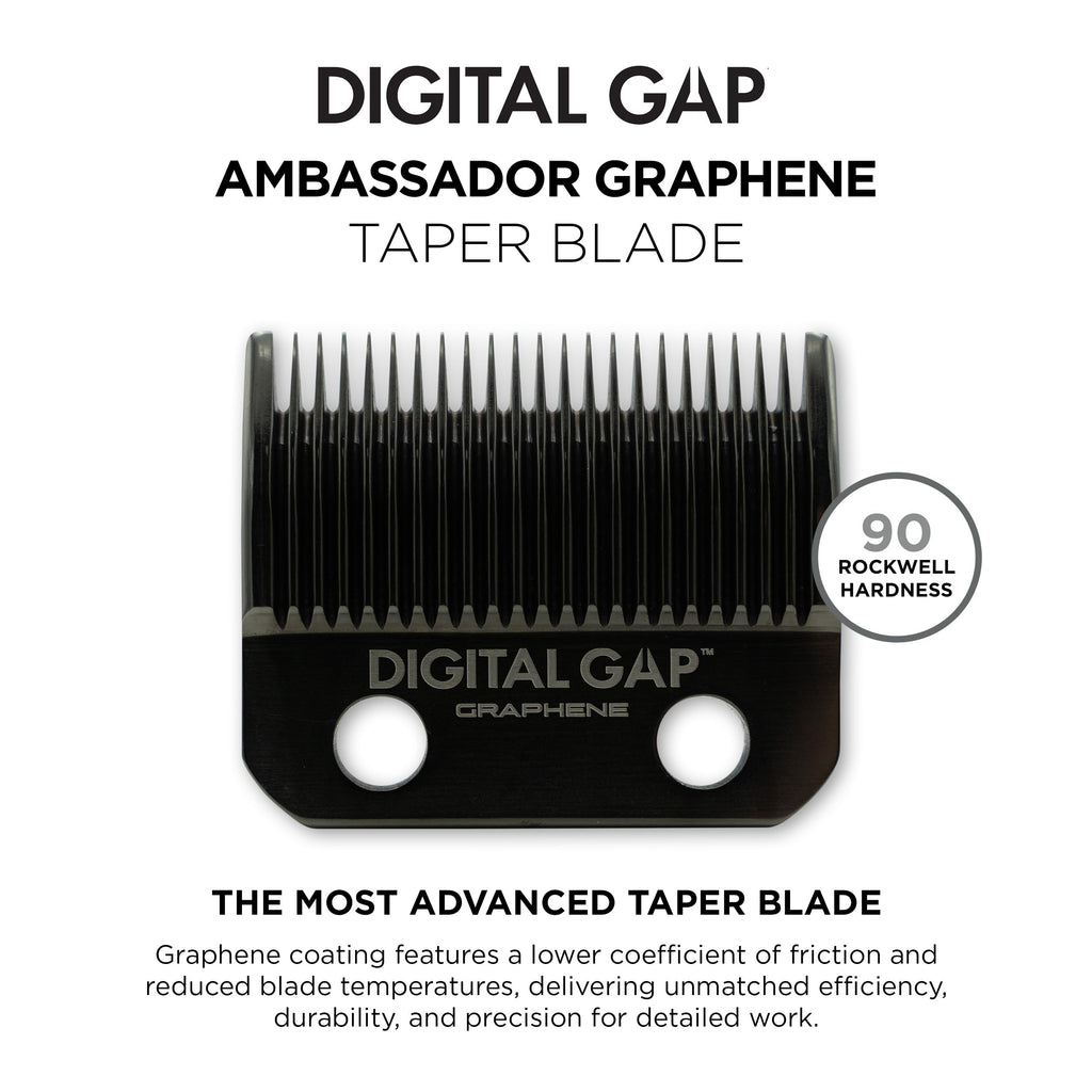 COCCO Digital Gap Ambassador Graphene Taper Clipper Replacement Blade, Screw-Mounted, for COCCO Veloce & Hyper Veloce Clippers and Standard Clipper Blade Fit (45.5 mm Width, 18.0 mm Screw Distance)