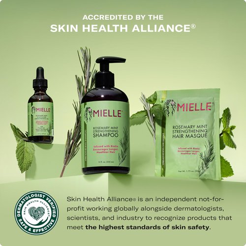 Mielle Organics Rosemary Mint Hair Strengthening Biotin Shampoo - Moisturizing Hair Shampoo for Women and Men to Gently Cleanse, Repair & Protect Strands (20 oz)