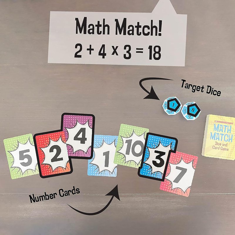 University Games Math Match Travel Dice Game - Fun Mathematics Reinforcement for Kids Ages 5+ | 2+ Players
