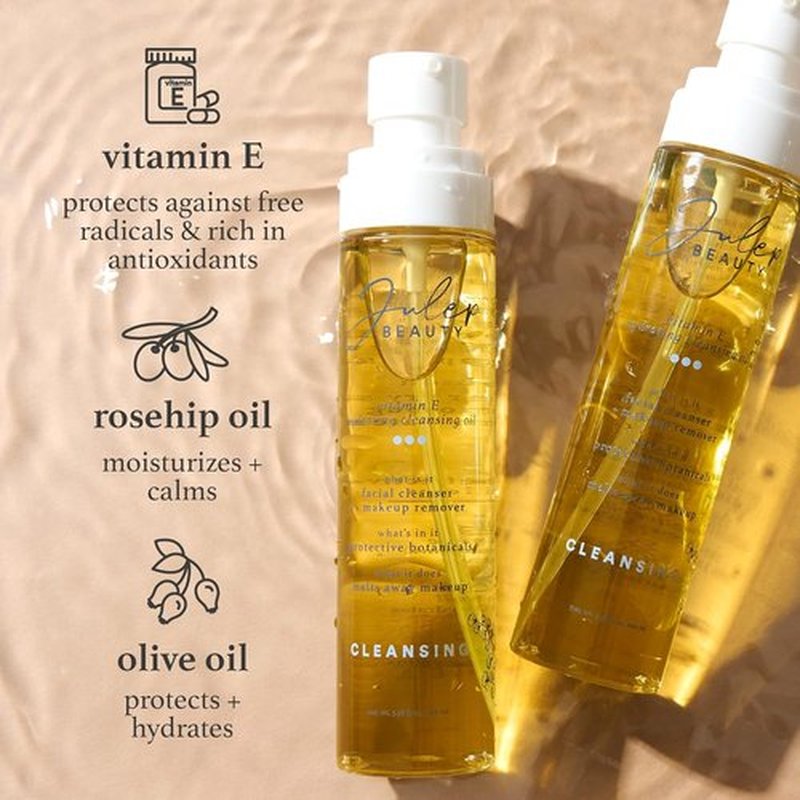 Julep Vitamin E Cleansing Oil | Hydrating Makeup Remover for Sensitive Skin - 3.38 Fl Oz - Rosehip & Olive Oil