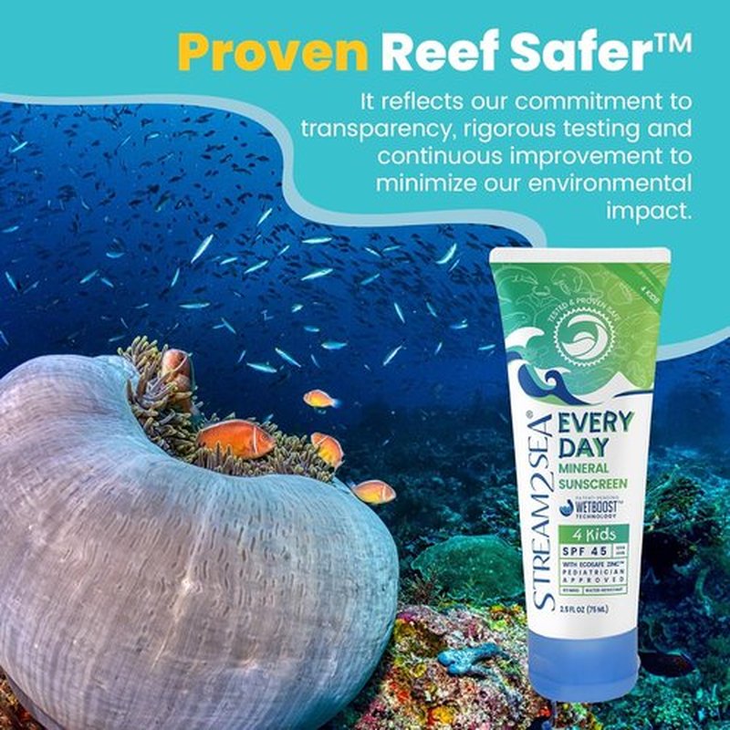 Every Day Kids SPF 45 Mineral Sunscreen - Biodegradable, Paraben-Free & Reef Safe | 2.5 Fl Oz Non-Greasy Protection Against UVA & UVB
