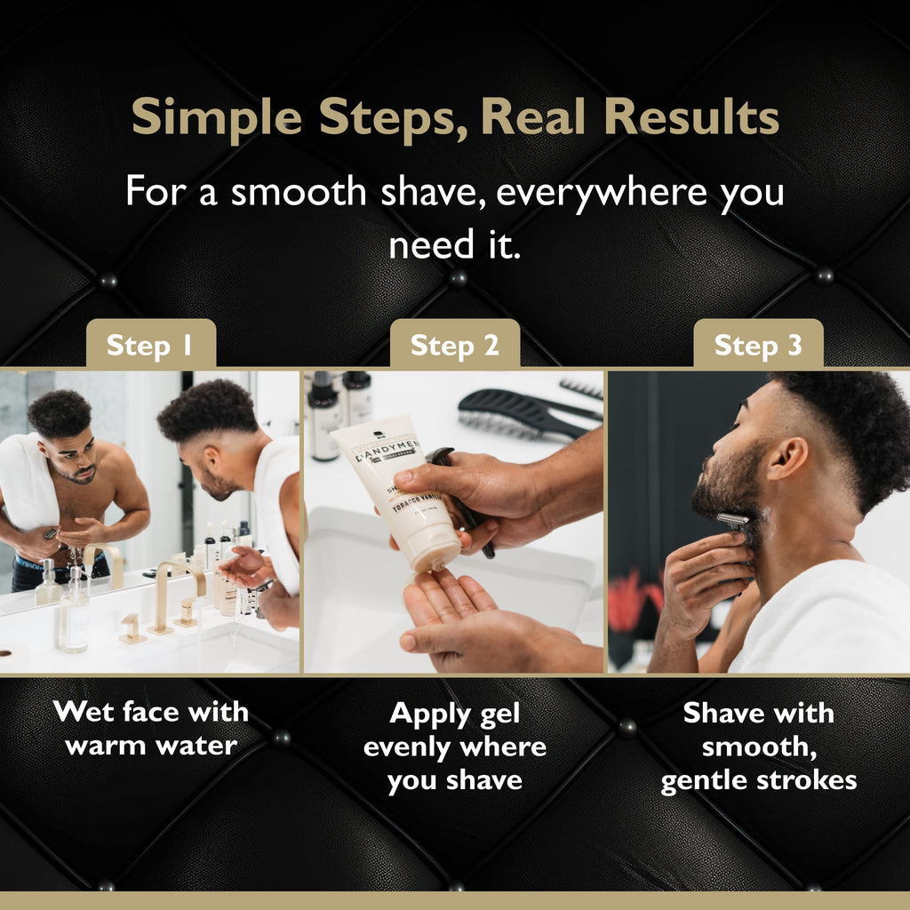 DandyMen Clear Shaving Gel for Men – Precision Edge with Pro-Vitamin B5 – Non-Foaming & Hydrating for Sensitive Skin – Obsidian Cardamom, 5 oz
