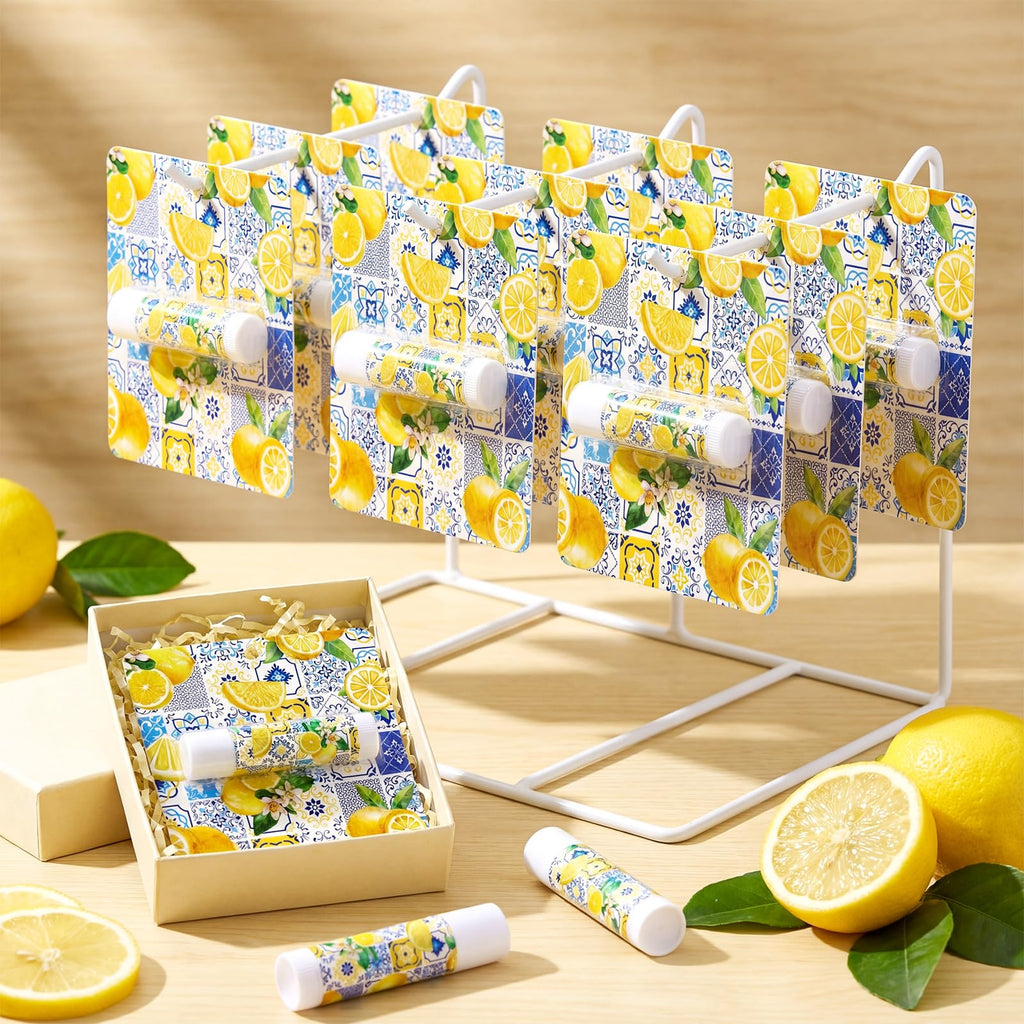 Heigble 24 Pcs Italian Lemon Lip Balm Bulk Summer Lemon Party Favors Gifts