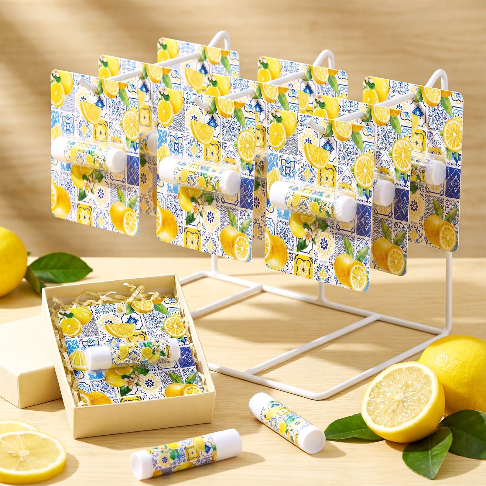 Heigble 24 Pcs Italian Lemon Lip Balm Bulk Summer Lemon Party Favors Gifts
