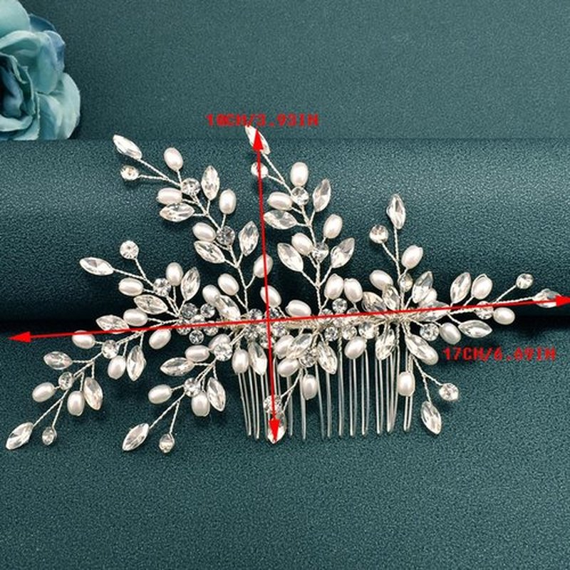 Mpoikba Bride Headpiece, Bridal Hair accessories, Elegant Wedding Hair Pieces for Brides(Silver)