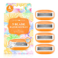 DreamGenius Women’s Razor Blades Refills Include 4 Cartridges, Orange