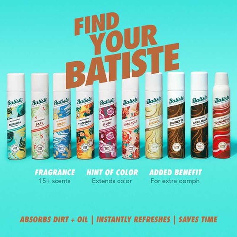 Batiste Dry Shampoo Dark - Refreshing Formula for Dark Hair | 162g/5.71 oz.