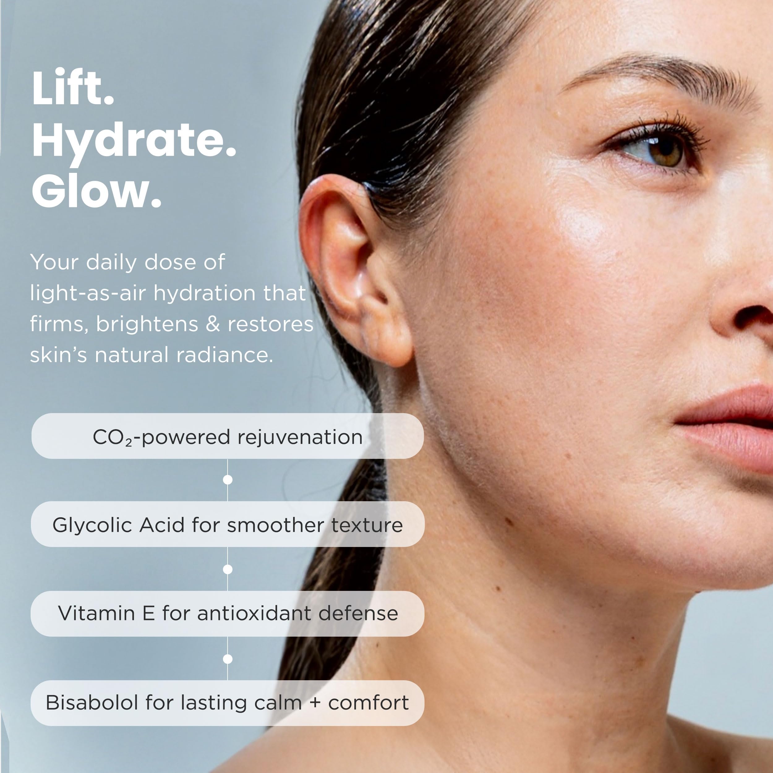 CO2Lift Carboxy Mousse Moisturizer - 50g Advanced Hydrating Anti-Aging Formula With 3 Types of Vitamin C for Even Skin Tone and Long-Lasting Moisture