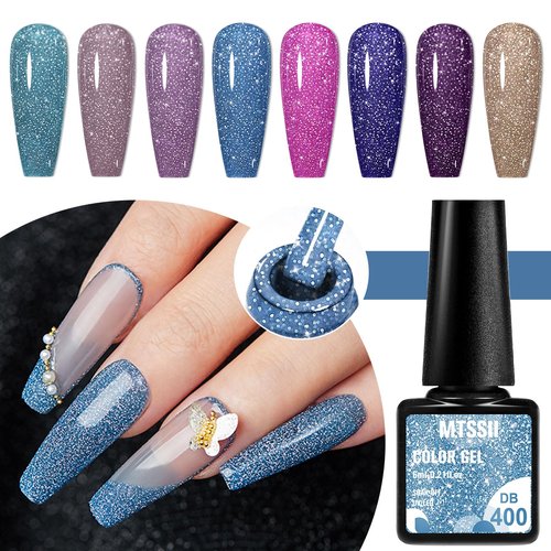 MTSSII Gel Nail Polish Diamond Nail Polish Set Glitter Gel Nail Polish Kit with Gift Box (Diamond-5, 8PCS)