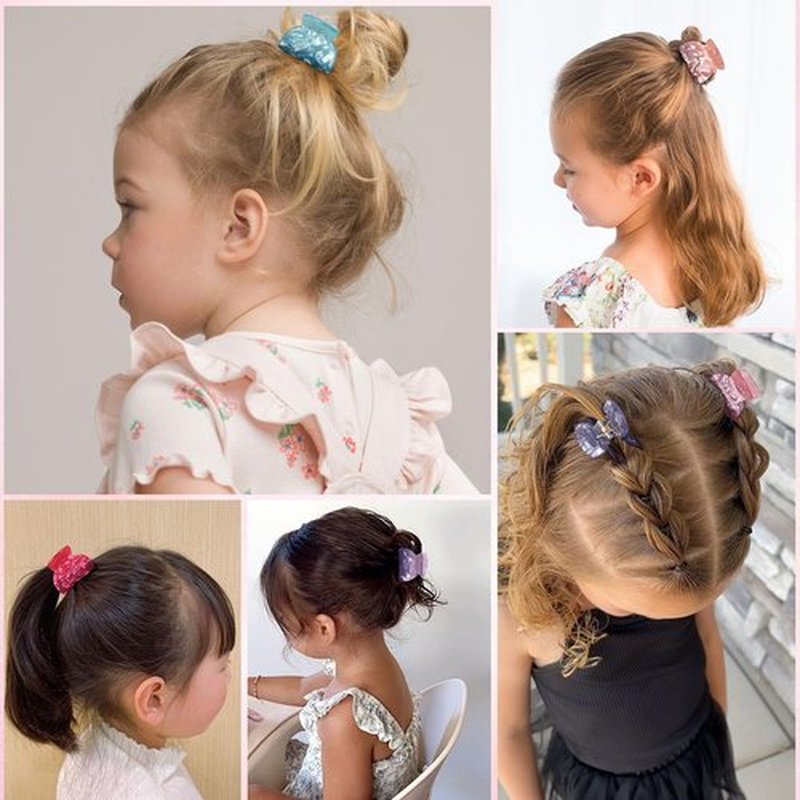 HAIMEIKANG 6 Pcs Small Acrylic Hair Claw Clips for Women and Girls - Mini Hair Clips for Thin/Medium Fine Hair, Non-slip Jaw Clips