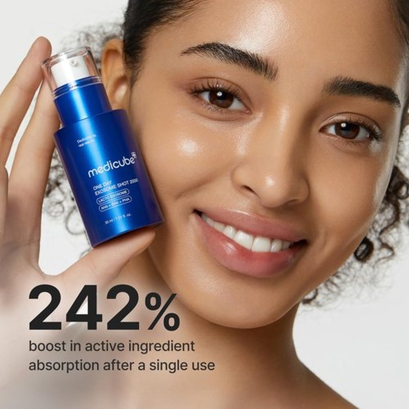medicube Exosome Shot Zero 2,000 PPM Spicule Facial Serum | Liquid Skin Booster Serum | Exosome, AHA+BHA+PHA | Pore Care, Dead Skin Cells, Skin Texture | Korean Skincare, 1.01 fl.oz